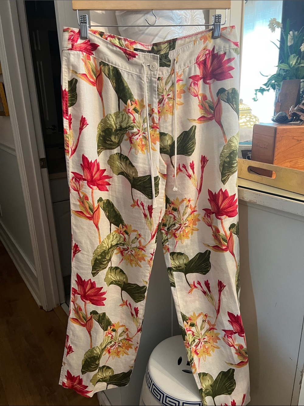 Tommy Bahama Wide Leg Floral Linen Pants EEEUC